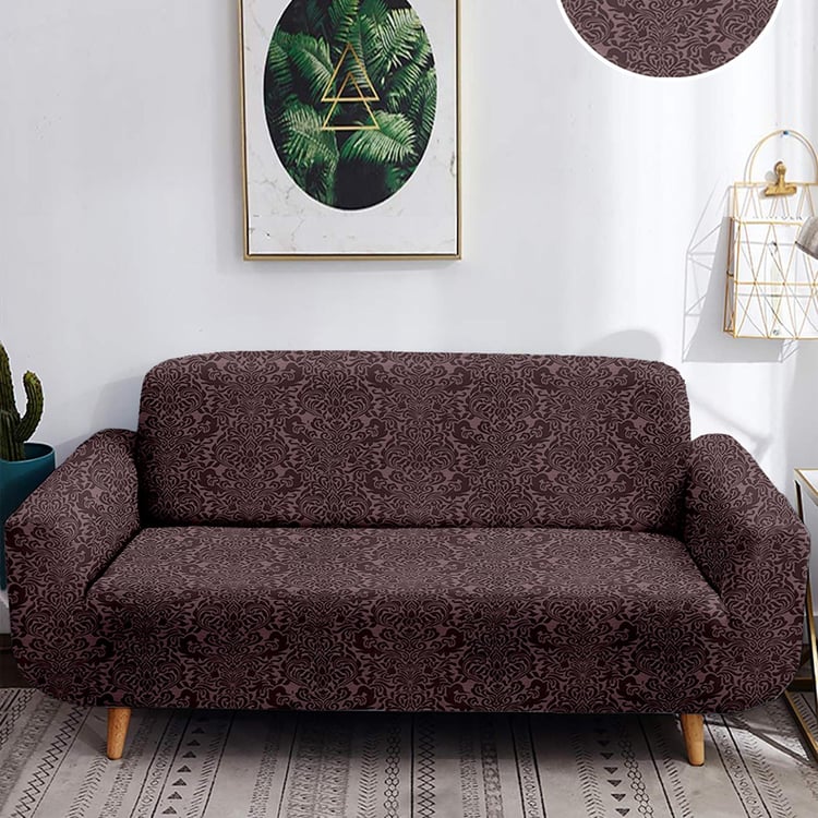 Helios Morgan Damask Jacquard 2-Seater Sofa Cover