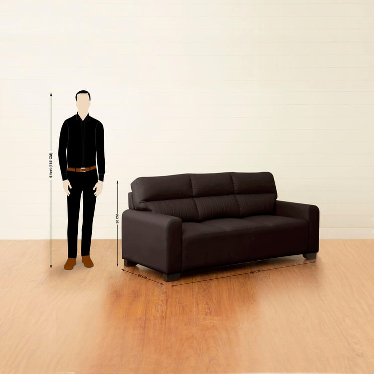 Albury Faux Leather 3+2 Seater Sofa Set - Brown