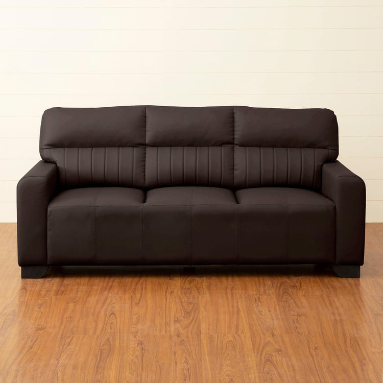Albury Faux Leather 3+2 Seater Sofa Set - Brown