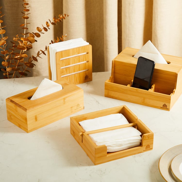 Spinel Bamboo Tissue Holder - 15x7x15cm