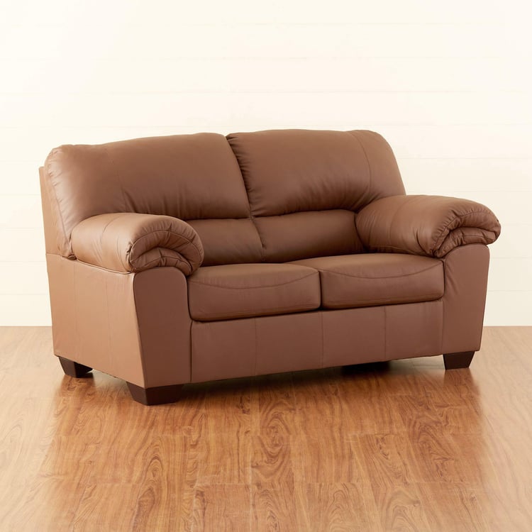 (Refurbished) Belfast Leather 2-Seater Sofa - Brown