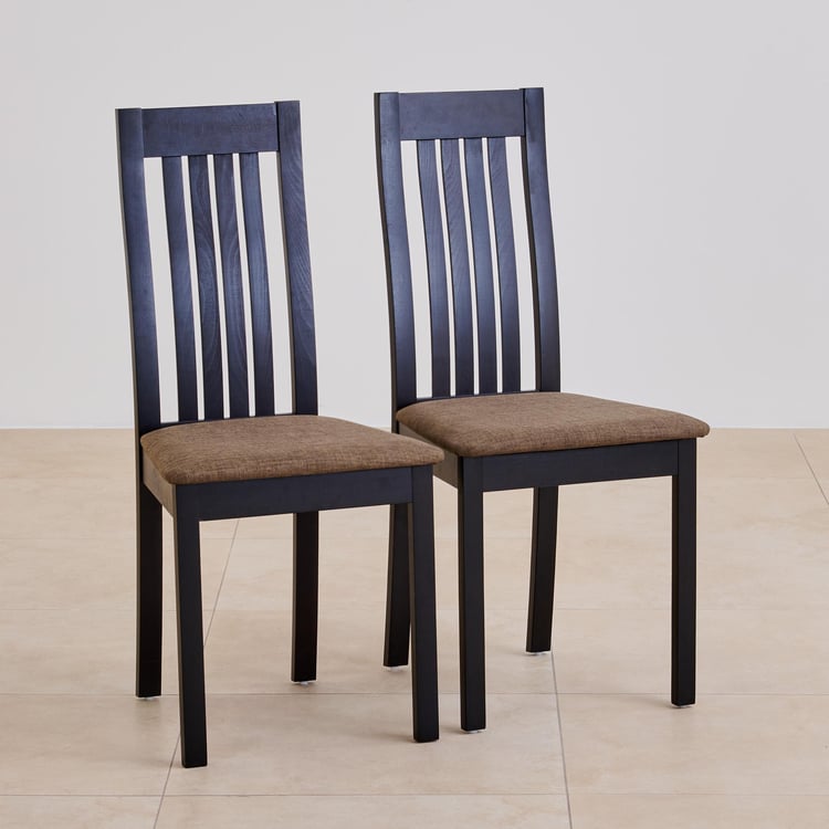 (Refurbished) Diana Set of 2 Solid Wood Dining Chairs - Brown