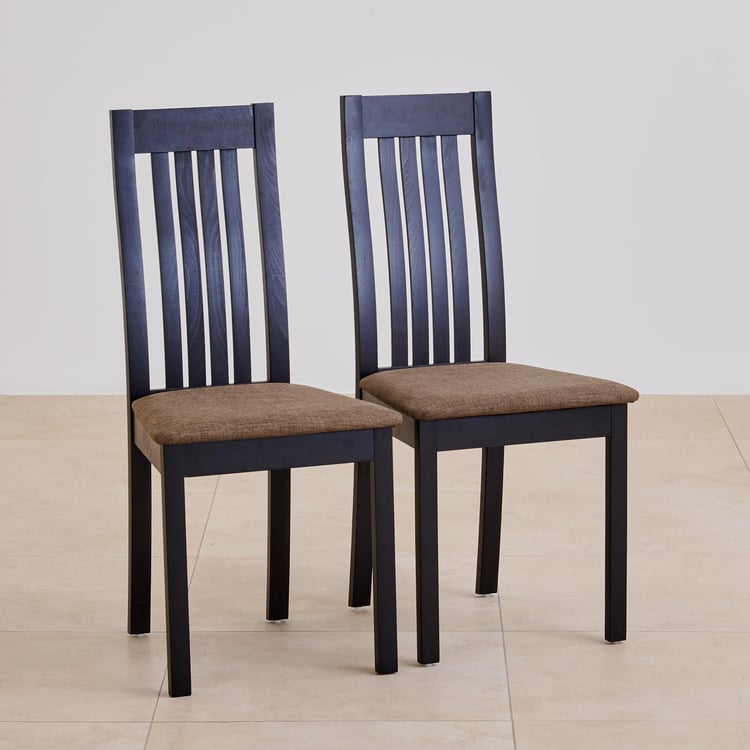 (Refurbished) Diana Set of 2 Solid Wood Dining Chairs - Brown
