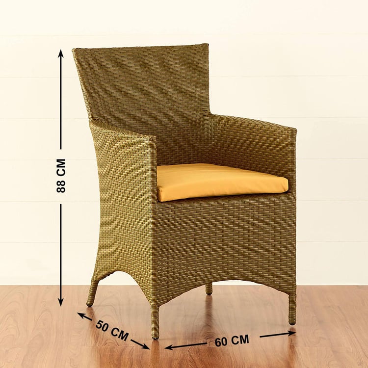 (Refurbished) Helios Brezza Nusa Set of 2 Rattan Outdoor Chairs - Yellow