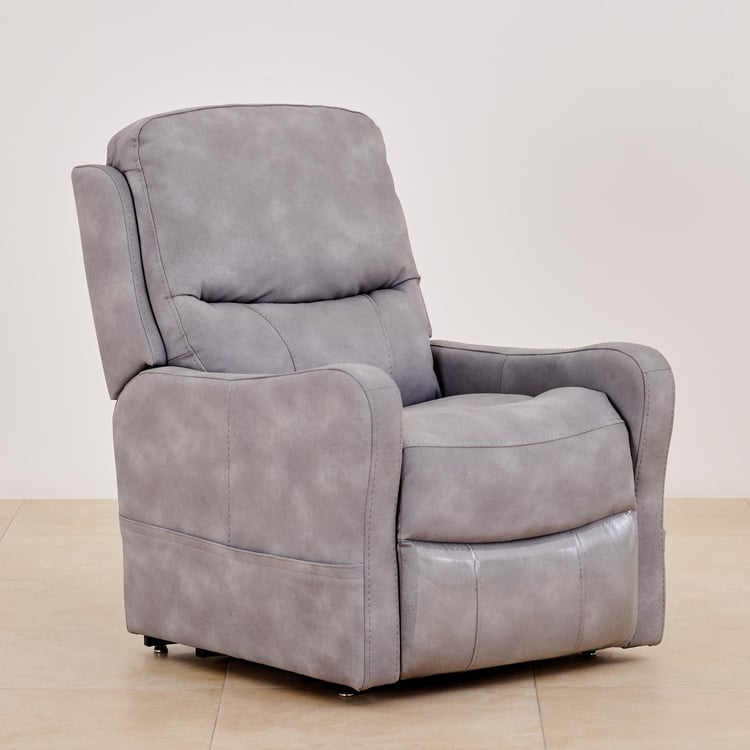Annie 1-Seater Half-Leather Motorised Electric Lift-Up Recliner - Grey