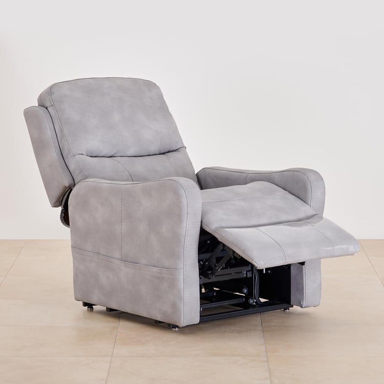 Annie 1-Seater Half-Leather Motorised Electric Lift-Up Recliner - Grey