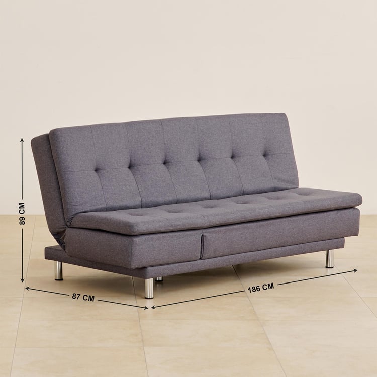 Claudia Fabric 3-Seater Sofa Bed - Grey