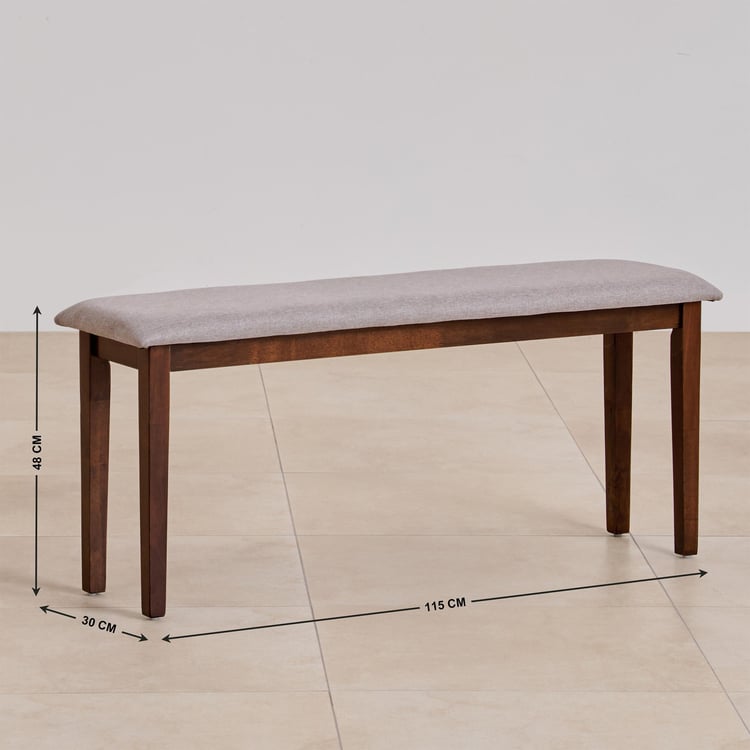 Helios Lia Solid Wood Dining Bench - Brown