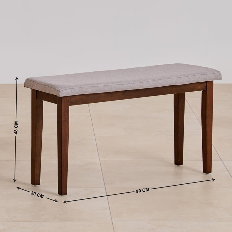 Helios Lia Solid Wood Dining Bench - Brown