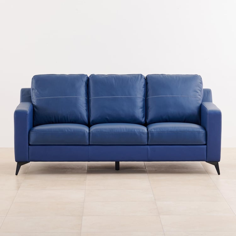 Madison Half Leather 3+2+2 Seater Sofa Set - Blue