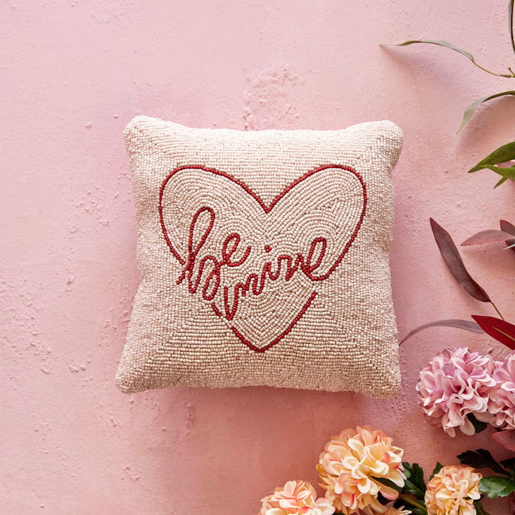 Love Forever Embellished Filled Cushion - 28x28cm