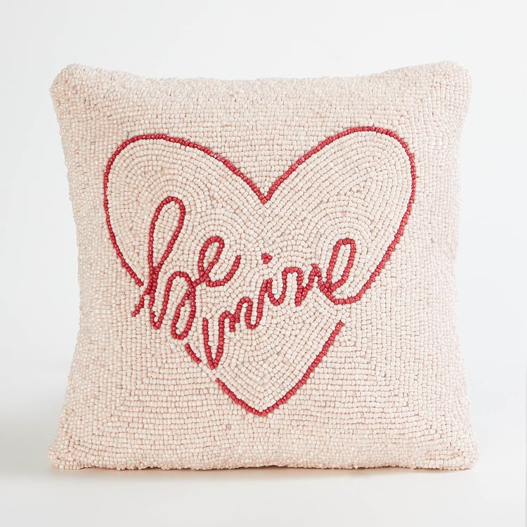 Love Forever Embellished Filled Cushion - 28x28cm