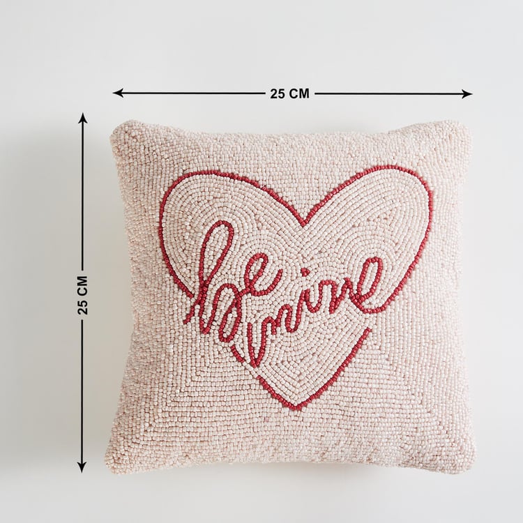 Love Forever Embellished Filled Cushion - 28x28cm