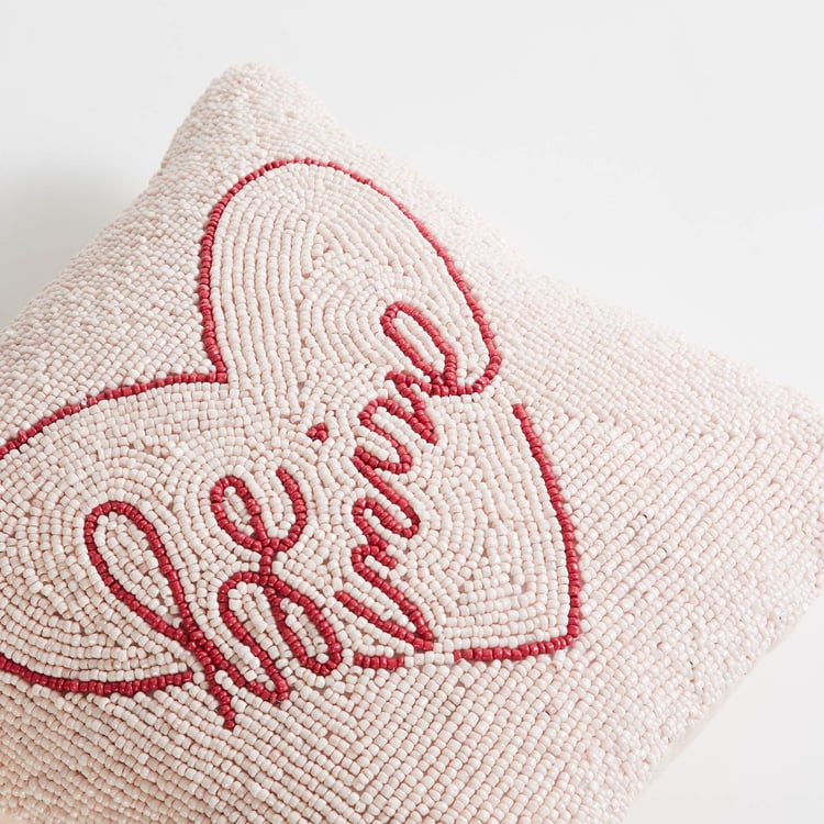 Love Forever Embellished Filled Cushion - 28x28cm