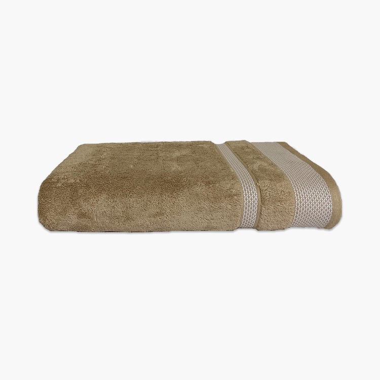 SPACES Hygro Cotton Striped Bath Towel, Beige - 75x150cm