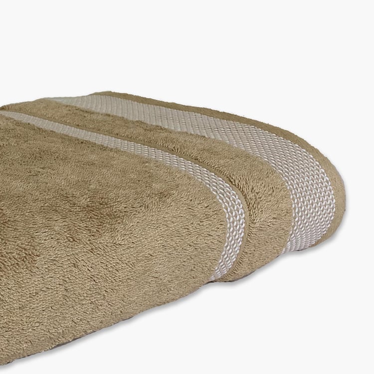 SPACES Hygro Cotton Striped Bath Towel, Beige - 75x150cm