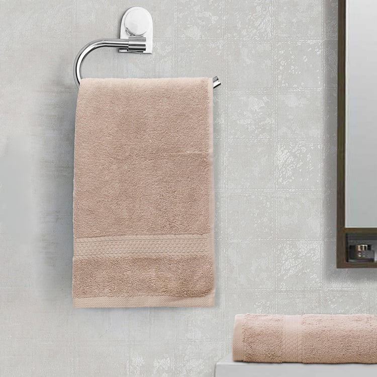 SPACES Colorfas Set of 2 Cotton Textured Hand Towels, Brown - 40x60cm