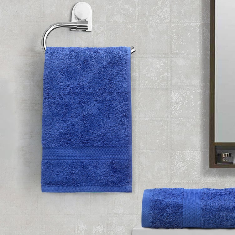 SPACES Colorfas Set of 2 Cotton Textured Hand Towels, Blue - 40x60cm