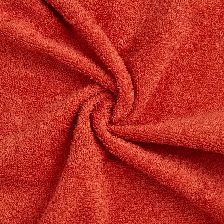SPACES Colorfas Set of 2 Cotton Textured Hand Towels, Orange - 40x60cm