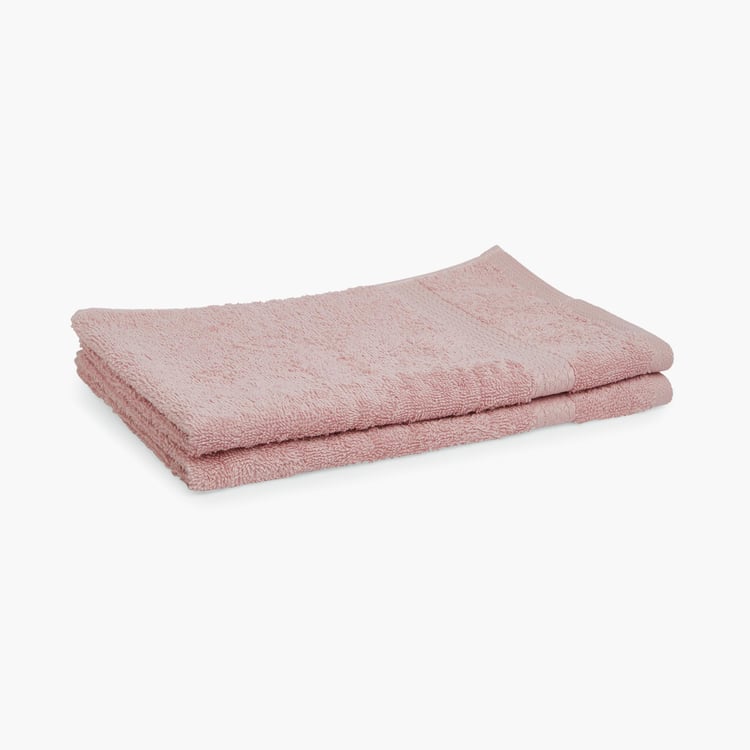 SPACES Colorfas Set of 2 Cotton Textured Hand Towels, Pink - 40x60cm