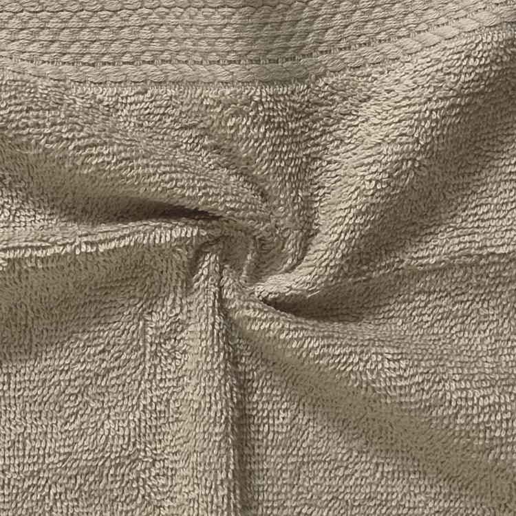 SPACES Colorfas Set of 4 Cotton Textured Face Towel, Beige - 30x30cm