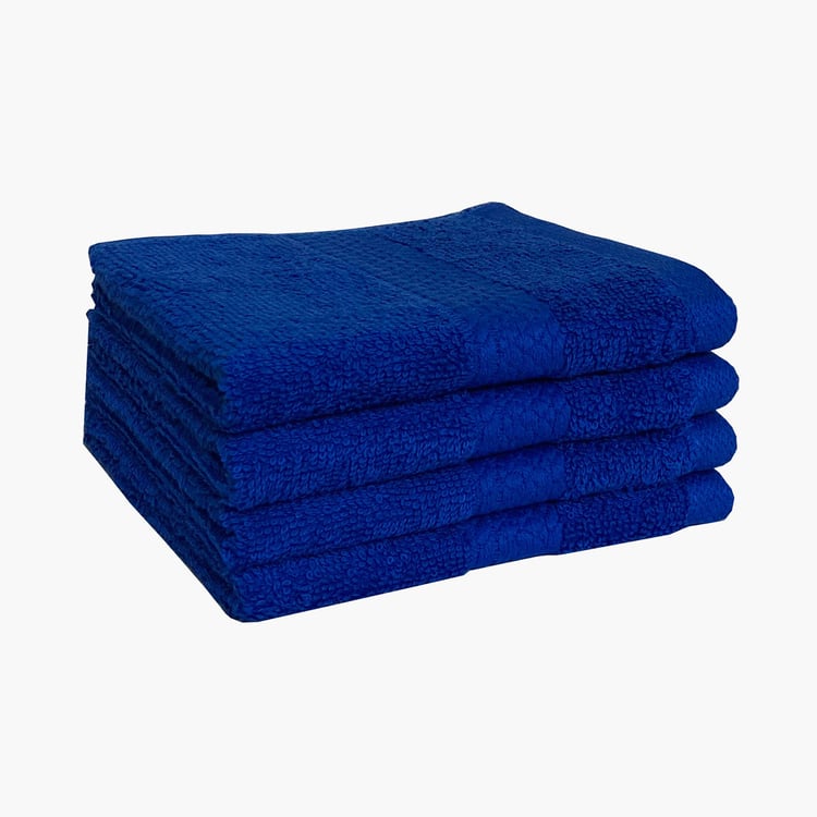 SPACES Colorfas Cotton Textured Face Towel, Blue - 30x30cm