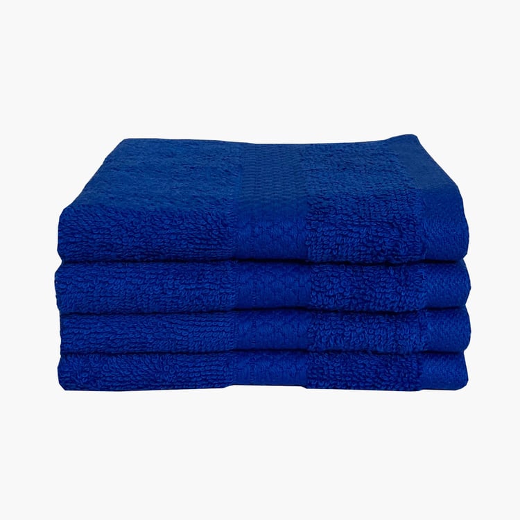 SPACES Colorfas Cotton Textured Face Towel, Blue - 30x30cm