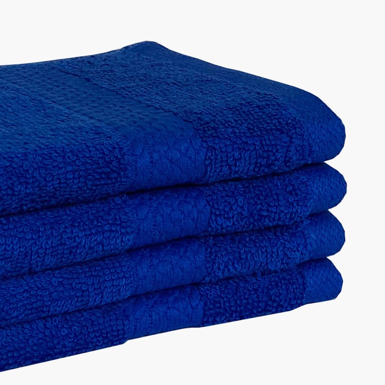 SPACES Colorfas Cotton Textured Face Towel, Blue - 30x30cm