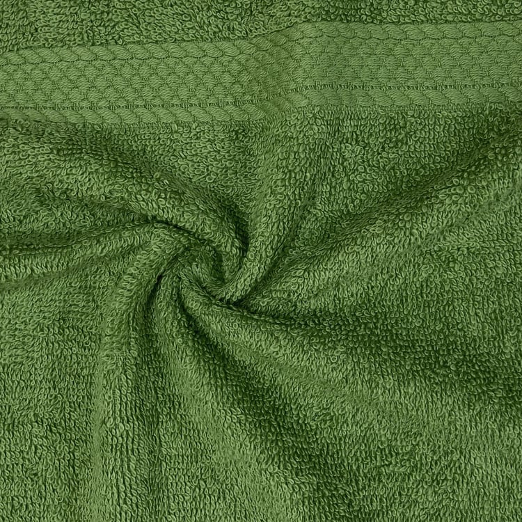 SPACES Colorfas Set of 4 Cotton Face Towels, Green - 30x30cm