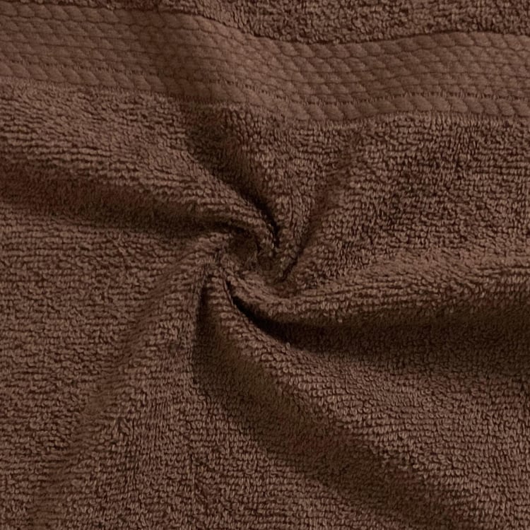 SPACES Colorfas Set of 4 Cotton Textured Face Towel, Brown - 30x30cm