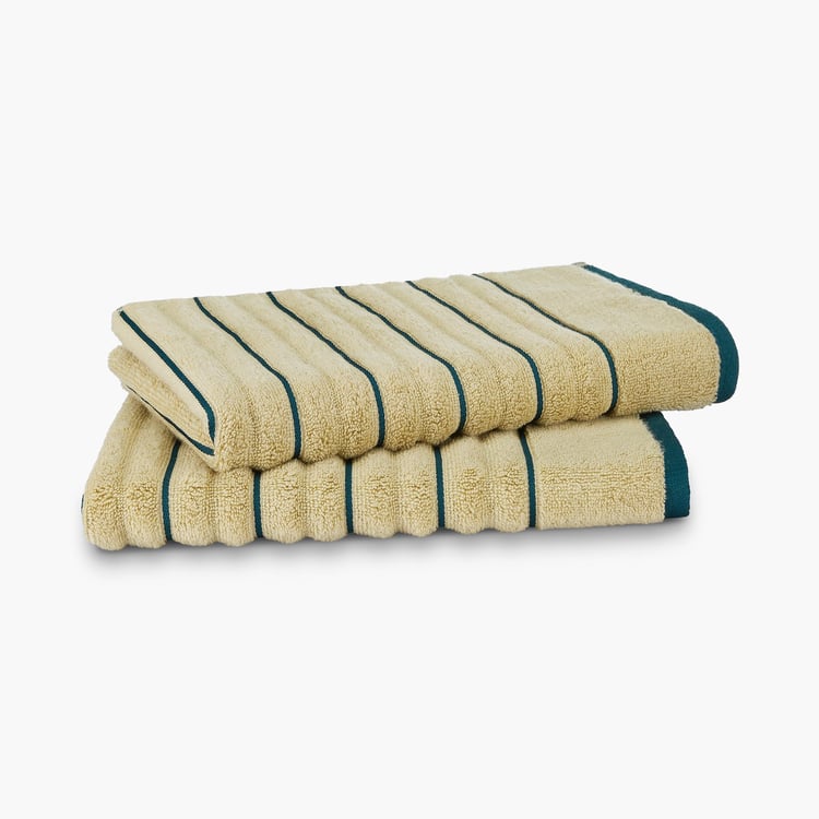 SPACES Exotica Set of 2 Cotton Striped Hand Towels - 60x40cm