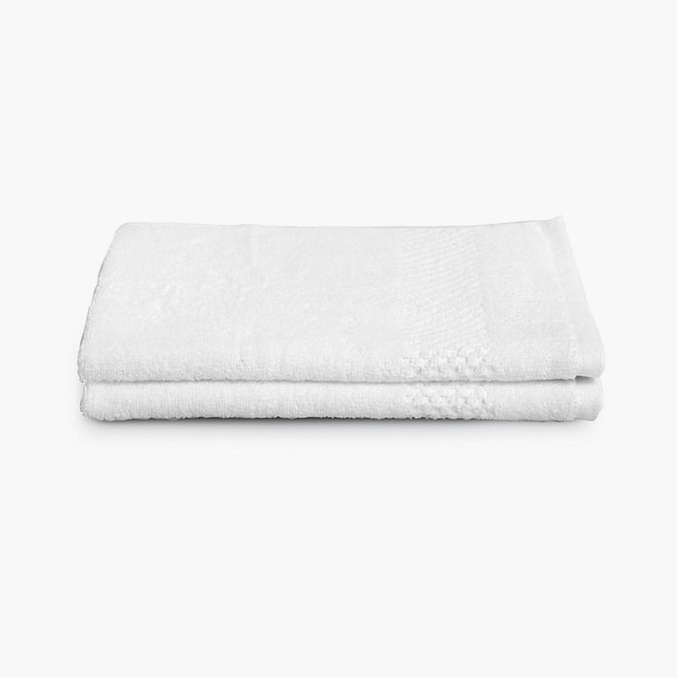 SPACES Swift Dry Set of 2 Cotton Hand Towels, White - 60x40cm