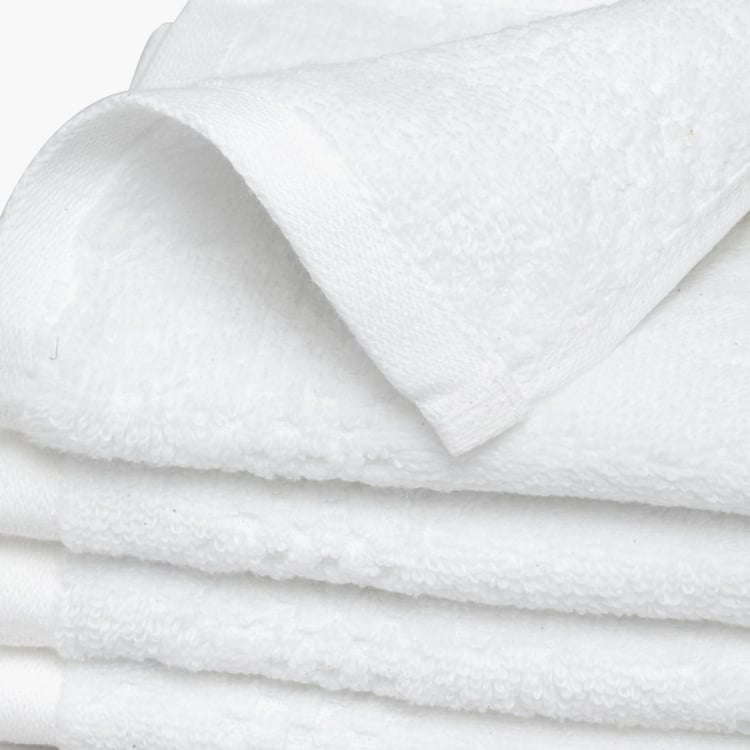 SPACES Swift Dry Set of 4 Cotton Face Towels, White - 30x30cm