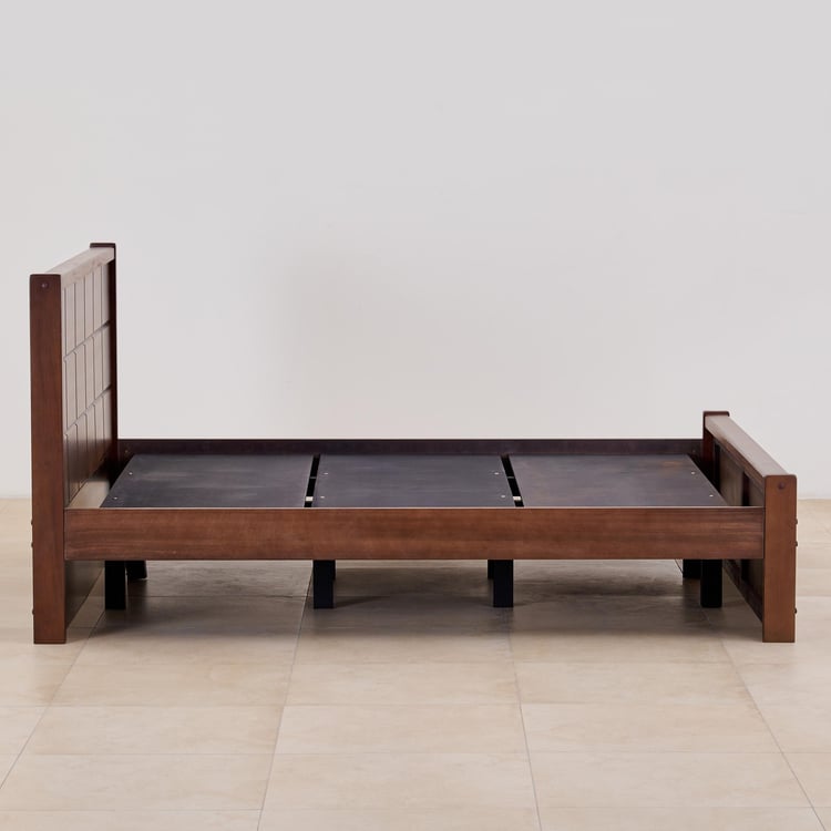 Denis Solid Wood King Bed - Brown