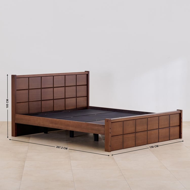 Denis Solid Wood Queen Bed - Brown