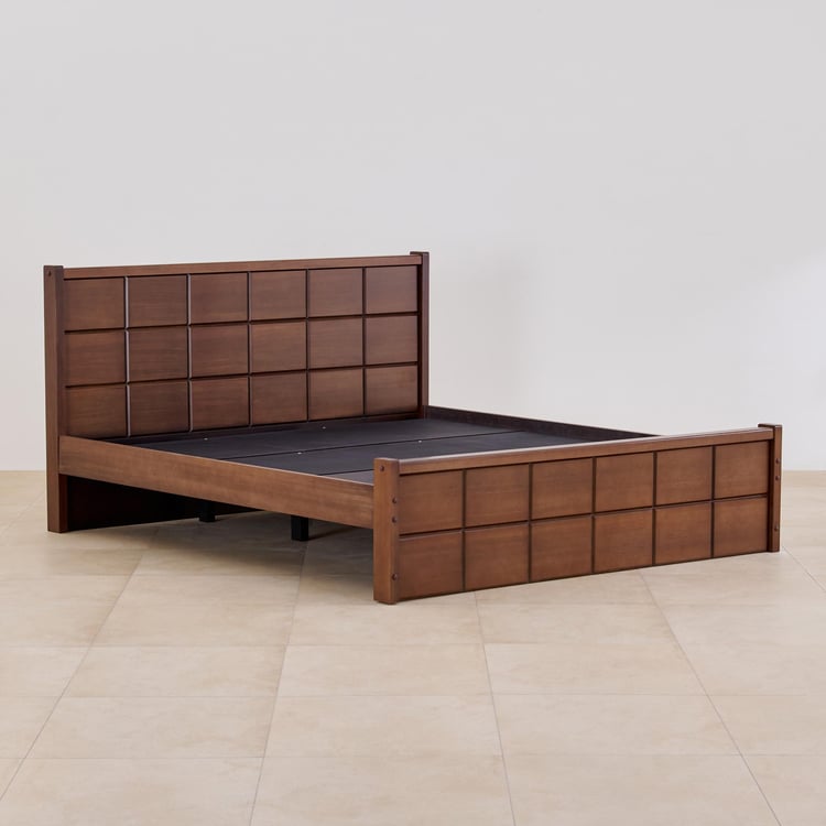 Denis Solid Wood Queen Bed - Brown