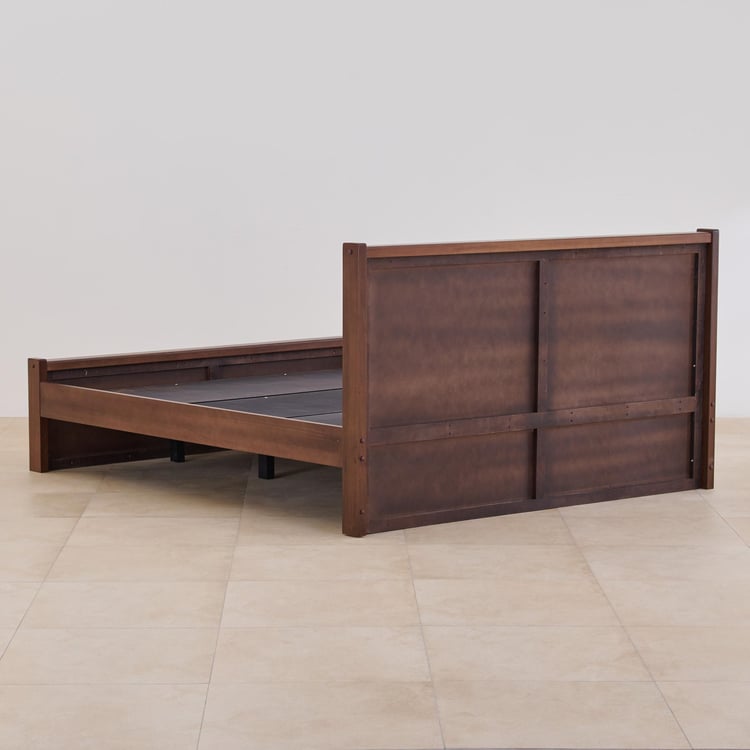 Denis Solid Wood King Bed - Brown