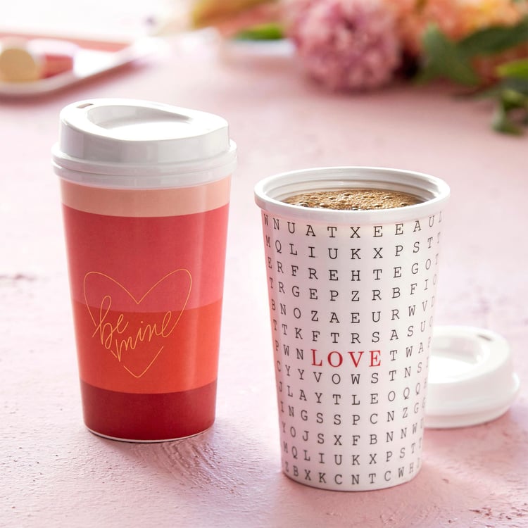 Love Forever Set of 2 Melamine Travel Tumblers - 425ml