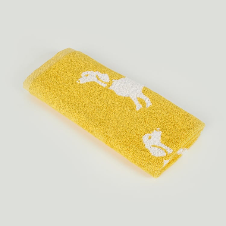 Slate Kids Cotton Dog Patterned Hand Towel - 60x40cm