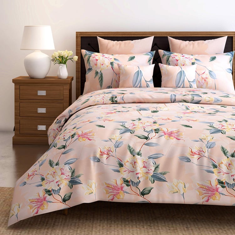 SWAYAM Grand Opal Cotton 4Pcs Printed Double Bed-In-A-Bag Set