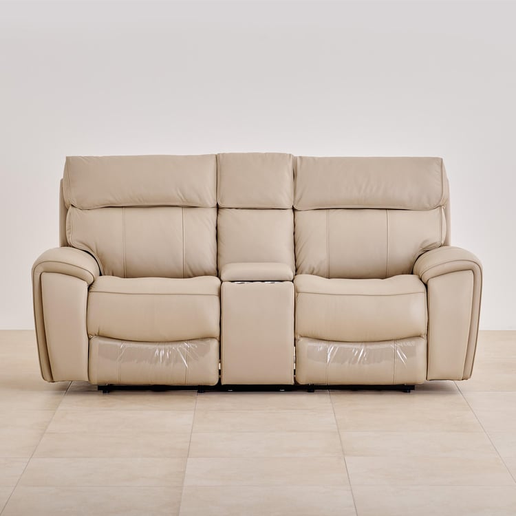 Stockholm Half Leather 3+2+1 Seater Electric Recliner Set - Cream