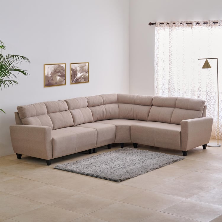 Buy Emily Yessica Fabric 2+1+1+2 Seater Sectional Sofa Set Beige from