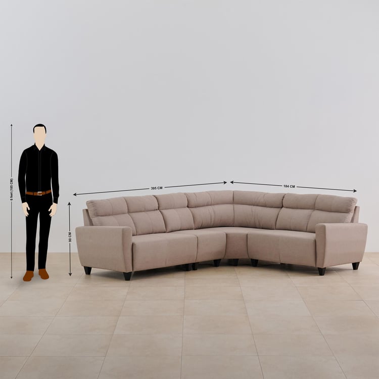 Buy Emily Yessica Fabric 2+1+1+2 Seater Sectional Sofa Set Beige from