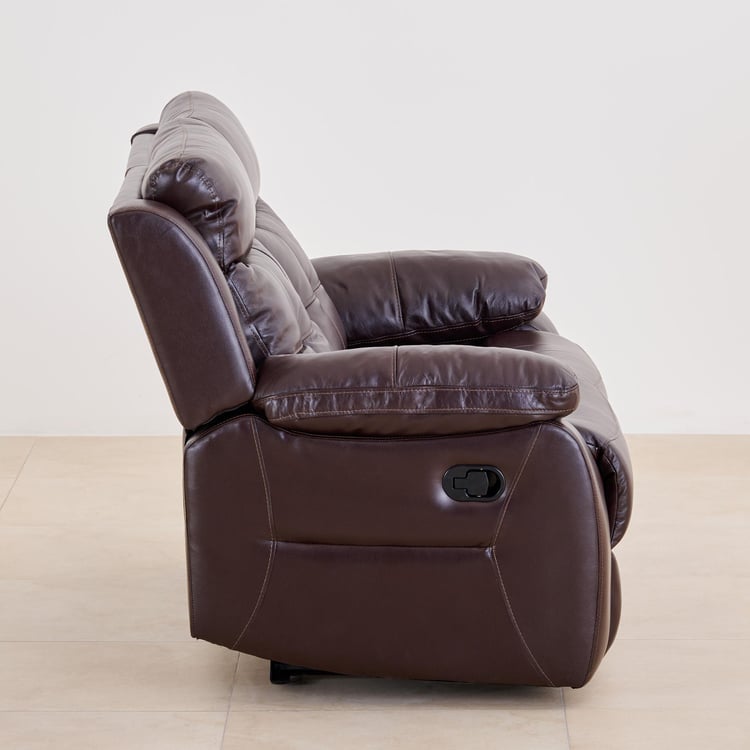 Blake Half Leather 2-Seater Recliner - Dark Brown