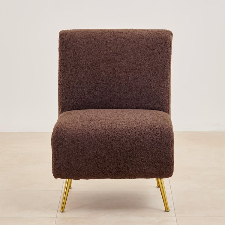 Helios Merry Fleece Accent Chair - Brown