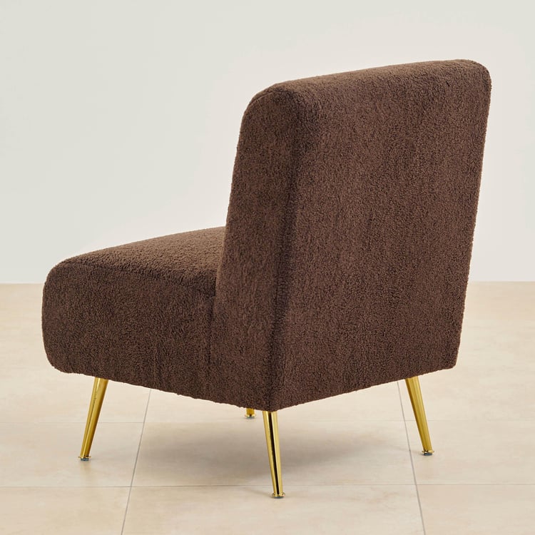 Helios Merry Fleece Accent Chair - Brown