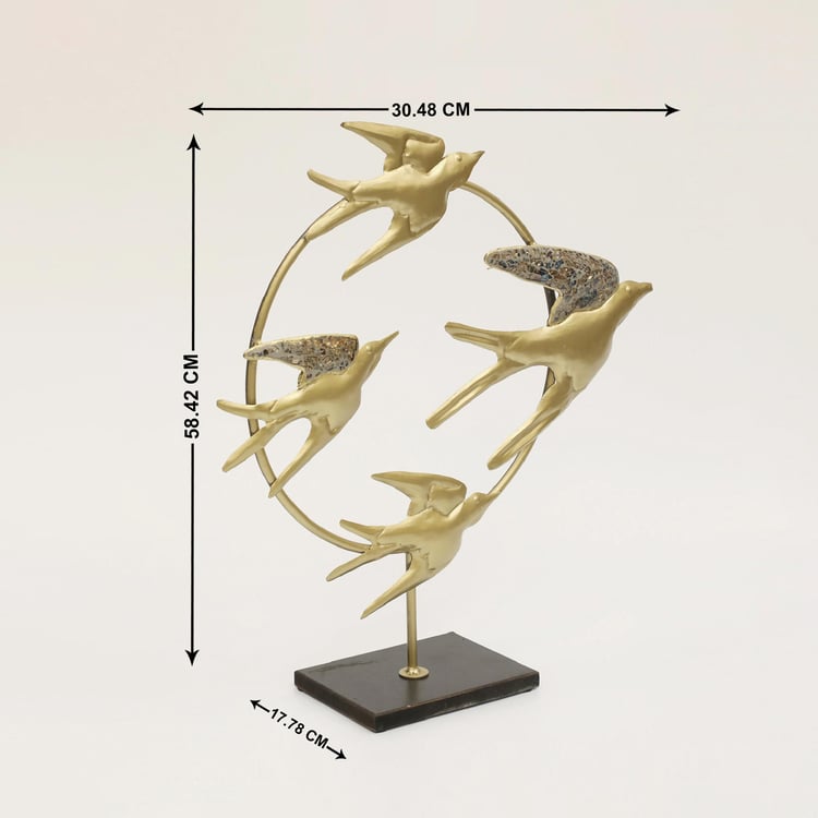 VEDAS Metal Shine Flying Bird Table Accent