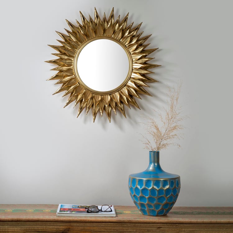 Buy Vedas Metal Sun Rays Round Decorative Wall Mirror - 85cm from Vedas ...