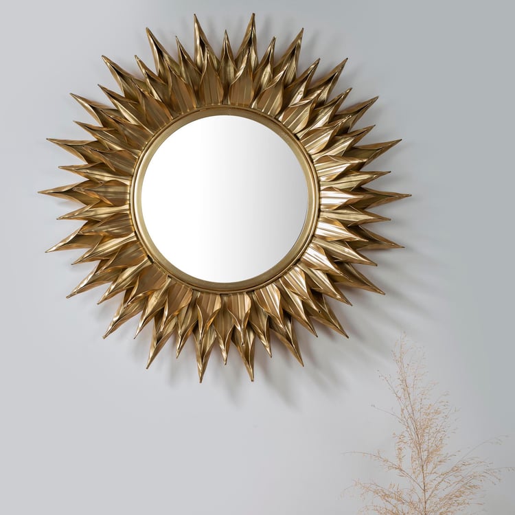 Buy Vedas Metal Sun Rays Round Decorative Wall Mirror - 85cm from Vedas ...