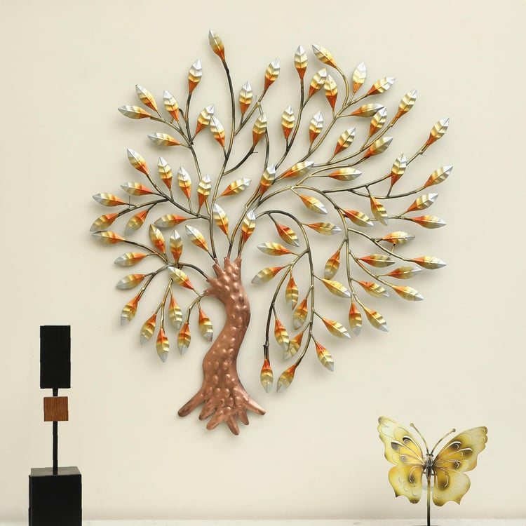 VEDAS Metal Peach Tree Wall Art